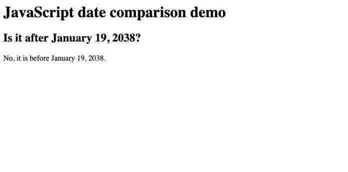 An example of comparing dates using JavaScript